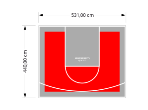 23M2/440X531CM CZERWONO-SZARE BOISKO DO KOSZYKÓWKI SPEEDSPORT HEXA POWER PRO