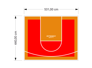 23M2/440X531CM CZERWONO-POMARAŃCZOWE BOISKO DO KOSZYKÓWKI SPEEDSPORT HEXA POWER PRO