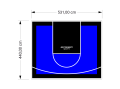 23M2/440X531CM NIEBIESKO-CZARNE BOISKO DO KOSZYKÓWKI SPEEDSPORT HEXA POWER PRO