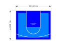 23M2/440X531CM BŁĘKITNO-NIEBIESKIE BOISKO DO KOSZYKÓWKI SPEEDSPORT HEXA POWER PRO