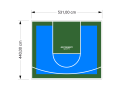 23M2/440X531CM BŁĘKITNO-ZIELONE BOISKO DO KOSZYKÓWKI SPEEDSPORT HEXA POWER PRO
