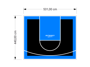 23M2/440X531CM CZARNO-BŁĘKITNE BOISKO DO KOSZYKÓWKI SPEEDSPORT HEXA POWER PRO