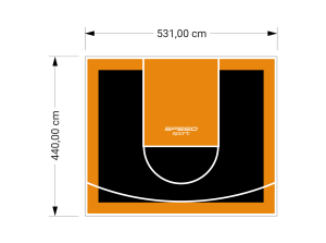 23M2/440X531CM CZARNO-POMARAŃCZOWE BOISKO DO KOSZYKÓWKI SPEEDSPORT HEXA POWER PRO