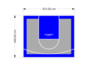 23M2/440X531CM SZARO-NIEBIESKIE BOISKO DO KOSZYKÓWKI SPEEDSPORT HEXA POWER PRO