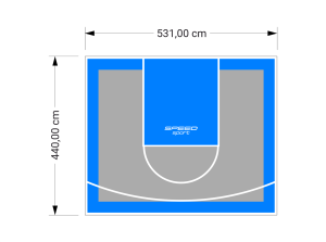23M2/440X531CM SZARO-BŁĘKITNE BOISKO DO KOSZYKÓWKI SPEEDSPORT HEXA POWER PRO