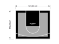 23M2/440X531CM SZARO-CZARNE BOISKO DO KOSZYKÓWKI SPEEDSPORT HEXA POWER PRO