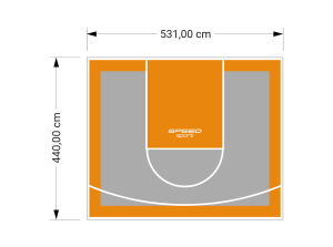 23M2/440X531CM SZARO-POMARAŃCZOWE BOISKO DO KOSZYKÓWKI SPEEDSPORT HEXA POWER PRO
