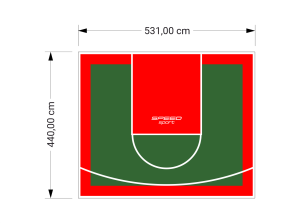 23M2/440X531CM ZIELONO-CZERWONE BOISKO DO KOSZYKÓWKI SPEEDSPORT HEXA POWER PRO