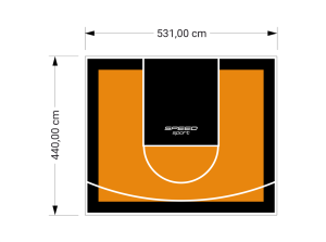 23M2/440X531CM POMARAŃCZOWO-CZARNE BOISKO DO KOSZYKÓWKI SPEEDSPORT HEXA POWER PRO