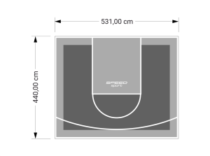 23M2/440X531CM GRAFITOWO-SZARE BOISKO DO KOSZYKÓWKI SPEEDSPORT HEXA POWER PRO