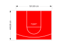 23M2/440X531CM CZERWONE BOISKO DO KOSZYKÓWKI SPEEDSPORT HEXA POWER PRO