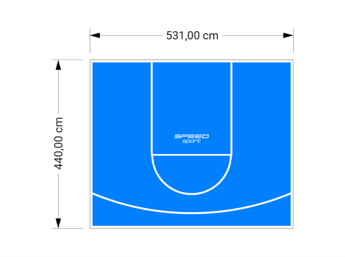 23M2/440X531CM BŁĘKITNE BOISKO DO KOSZYKÓWKI SPEEDSPORT HEXA POWER PRO