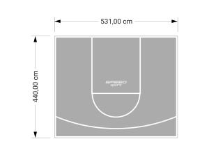 23M2/440X531CM SZARE BOISKO DO KOSZYKÓWKI SPEEDSPORT HEXA POWER PRO