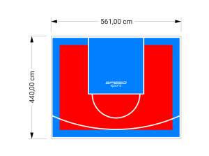 25M2/440X561CM CZERWONO-BŁĘKITNE BOISKO DO KOSZYKÓWKI SPEEDSPORT HEXA POWER PRO