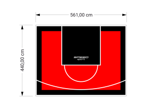 25M2/440X561CM CZERWONO-CZARNE BOISKO DO KOSZYKÓWKI SPEEDSPORT HEXA POWER PRO