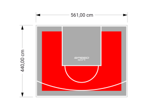 25M2/440X561CM CZERWONO-SZARE BOISKO DO KOSZYKÓWKI SPEEDSPORT HEXA POWER PRO