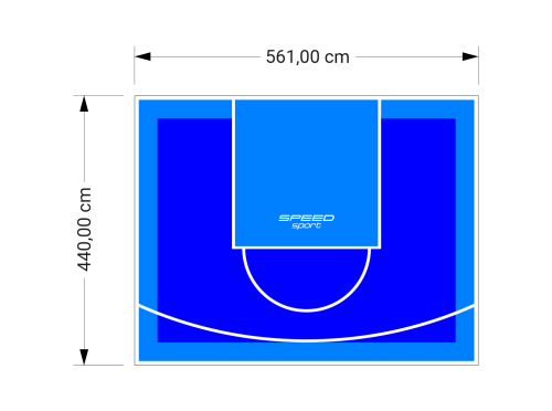 25M2/440X561CM NIEBIESKO-BŁĘKITNE BOISKO DO KOSZYKÓWKI SPEEDSPORT HEXA POWER PRO