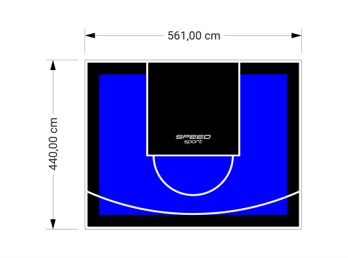 25M2/440X561CM NIEBIESKO-CZARNE BOISKO DO KOSZYKÓWKI SPEEDSPORT HEXA POWER PRO