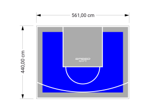 25M2/440X561CM NIEBIESKO-SZARE BOISKO DO KOSZYKÓWKI SPEEDSPORT HEXA POWER PRO