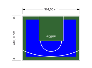 25M2/440X561CM NIEBIESKO-ZIELONE BOISKO DO KOSZYKÓWKI SPEEDSPORT HEXA POWER PRO