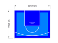 25M2/440X561CM BŁĘKITNO-NIEBIESKIE BOISKO DO KOSZYKÓWKI SPEEDSPORT HEXA POWER PRO