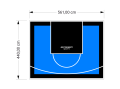 25M2/440X561CM BŁĘKITNO-CZARNE BOISKO DO KOSZYKÓWKI SPEEDSPORT HEXA POWER PRO