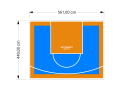 25M2/440X561CM BŁĘKITNO-POMARAŃCZOWE BOISKO DO KOSZYKÓWKI SPEEDSPORT HEXA POWER PRO