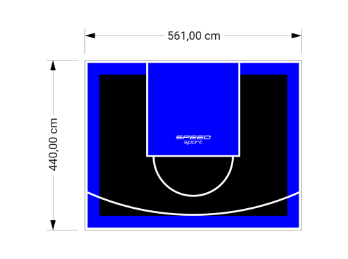 25M2/440X561CM CZARNO-NIEBIESKIE BOISKO DO KOSZYKÓWKI SPEEDSPORT HEXA POWER PRO