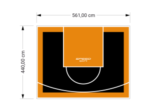25M2/440X561CM CZARNO-POMARAŃCZOWE BOISKO DO KOSZYKÓWKI SPEEDSPORT HEXA POWER PRO