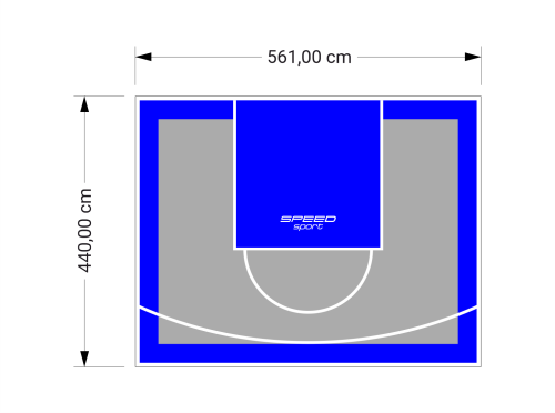 25M2/440X561CM SZARO-NIEBIESKIE BOISKO DO KOSZYKÓWKI SPEEDSPORT HEXA POWER PRO