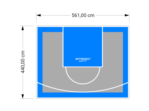 25M2/440X561CM SZARO-BŁĘKITNE BOISKO DO KOSZYKÓWKI SPEEDSPORT HEXA POWER PRO