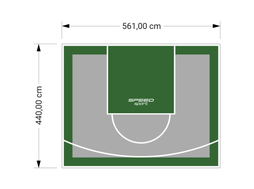 25M2/440X561CM SZARO-ZIELONE BOISKO DO KOSZYKÓWKI SPEEDSPORT HEXA POWER PRO