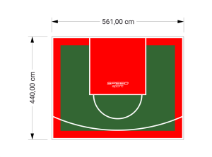 25M2/440X561CM ZIELONO-CZERWONE BOISKO DO KOSZYKÓWKI SPEEDSPORT HEXA POWER PRO