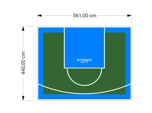 25M2/440X561CM ZIELONO-BŁĘKITNE BOISKO DO KOSZYKÓWKI SPEEDSPORT HEXA POWER PRO