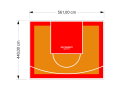 25M2/440X561CM POMARAŃCZOWO-CZERWONE BOISKO DO KOSZYKÓWKI SPEEDSPORT HEXA POWER PRO
