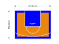 25M2/440X561CM POMARAŃCZOWO-NIEBIESKIE BOISKO DO KOSZYKÓWKI SPEEDSPORT HEXA POWER PRO