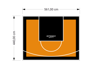 25M2/440X561CM POMARAŃCZOWO-CZARNE BOISKO DO KOSZYKÓWKI SPEEDSPORT HEXA POWER PRO