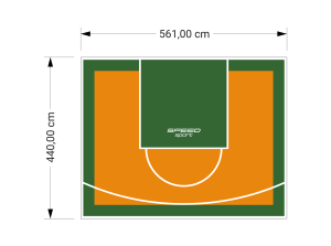 25M2/440X561CM POMARAŃCZOWO-ZIELONE BOISKO DO KOSZYKÓWKI SPEEDSPORT HEXA POWER PRO