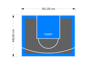 25M2/440X561CM GRAFITOWO-BŁĘKITNE BOISKO DO KOSZYKÓWKI SPEEDSPORT HEXA POWER PRO