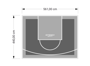 25M2/440X561CM GRAFITOWO-SZARE BOISKO DO KOSZYKÓWKI SPEEDSPORT HEXA POWER PRO