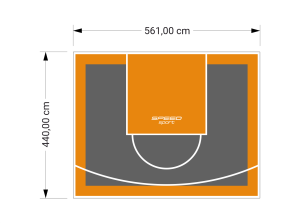 25M2/440X561CM GRAFITOWO-POMARAŃCZOWE BOISKO DO KOSZYKÓWKI SPEEDSPORT HEXA POWER PRO