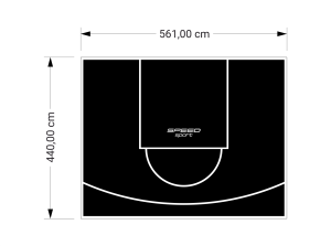 25M2/440X561CM CZARNE BOISKO DO KOSZYKÓWKI SPEEDSPORT HEXA POWER PRO