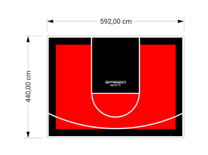 26M2/440X592CM CZERWONO-CZARNE BOISKO DO KOSZYKÓWKI SPEEDSPORT HEXA POWER PRO