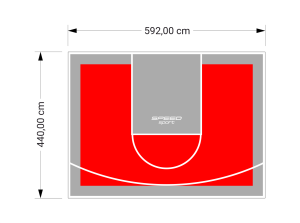 26M2/440X592CM CZERWONO-SZARE BOISKO DO KOSZYKÓWKI SPEEDSPORT HEXA POWER PRO