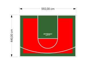 26M2/440X592CM CZERWONO-ZIELONE BOISKO DO KOSZYKÓWKI SPEEDSPORT HEXA POWER PRO