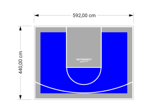 26M2/440X592CM NIEBIESKO-SZARE BOISKO DO KOSZYKÓWKI SPEEDSPORT HEXA POWER PRO