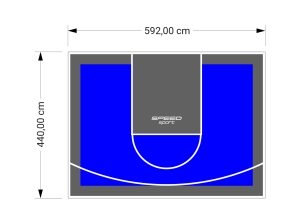 26M2/440X592CM NIEBIESKO-GRAFITOWE BOISKO DO KOSZYKÓWKI SPEEDSPORT HEXA POWER PRO