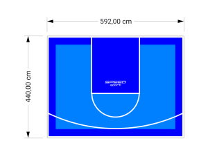 26M2/440X592CM BŁĘKITNO-NIEBIESKIE BOISKO DO KOSZYKÓWKI SPEEDSPORT HEXA POWER PRO