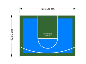 26M2/440X592CM BŁĘKITNO-ZIELONE BOISKO DO KOSZYKÓWKI SPEEDSPORT HEXA POWER PRO