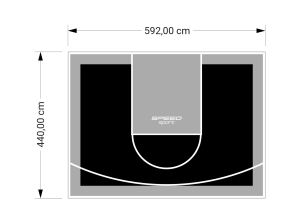 26M2/440X592CM CZARNO-SZARE BOISKO DO KOSZYKÓWKI SPEEDSPORT HEXA POWER PRO